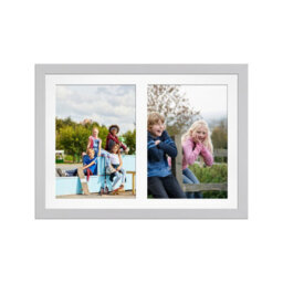 AK Frames 20X14 Light Grey Modern Multi Photo Frame With White Mount - Holds 2 Apertures (2X) A4 Photos - thumbnail 1