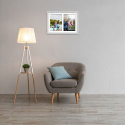 AK Frames 20X14 Light Grey Modern Multi Photo Frame With White Mount - Holds 2 Apertures (2X) A4 Photos - thumbnail 3