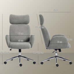 3 Dot Charcoal Grey Desk Chair With Adjustable Headrest, Spring Pack, Office Chair - thumbnail 2