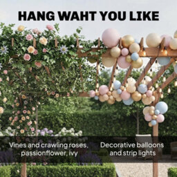 Outsunny 3.6 X 3 M Wooden Pergola Gazebo Grape Trellis, Maple Wood-Effect - thumbnail 6