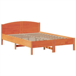 Berkfield Bookcase Bed Without Mattress Wax Brown 140X200Cm Solid Wood Pine - thumbnail 8