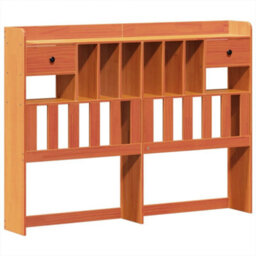 Berkfield Bookcase Bed Without Mattress Wax Brown 140X200Cm Solid Wood Pine - thumbnail 7