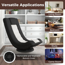Adjustable Backrest  Swivel Floor Chair For Gaming Use - thumbnail 4
