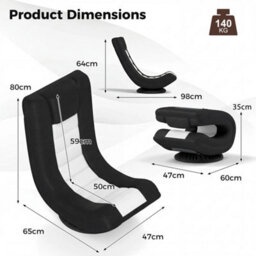 Adjustable Backrest  Swivel Floor Chair For Gaming Use - thumbnail 2