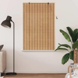 Berkfield Modern Window Blinds & Shades Manual Light Brown 100 X 160 Cm Bamboo - thumbnail 3