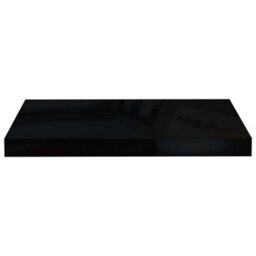 Berkfield Floating Wall Shelf High Gloss Black 50X23X3.8 Cm Mdf - thumbnail 4