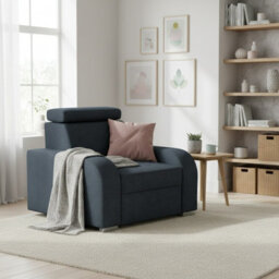 Oslo M 1 Armchair With Adjustable Headrest Mdf And Particle Board Frame Upholstered Back 105X100X85 100Cm Graphite - thumbnail 2