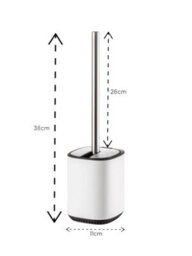 Showerdrape White Bathroom Accessories Set Floor Caddy With Toilet Brush And Holder - thumbnail 5