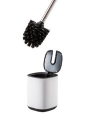 Showerdrape White Bathroom Accessories Set Floor Caddy With Toilet Brush And Holder - thumbnail 6