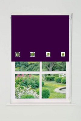 Square Eyelet Edge Roller Blind 165Cm Drop X 100Cm Aubergine