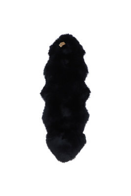 Fenland Sheepskin Fenland Indoor Double Australian Real Sheepskin Rug - Black (180 Cm X 60 Cm) - image 1