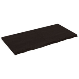 Berkfield Wall Shelf Dark Brown 120X60X(2-4) Cm Treated Solid Wood Oak - thumbnail 2