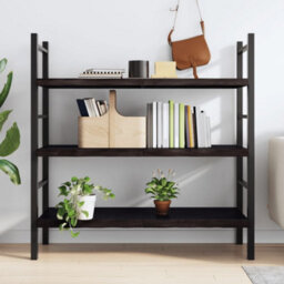 Berkfield Wall Shelf Dark Brown 120X60X(2-4) Cm Treated Solid Wood Oak - thumbnail 3