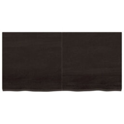 Berkfield Wall Shelf Dark Brown 120X60X(2-4) Cm Treated Solid Wood Oak - thumbnail 4