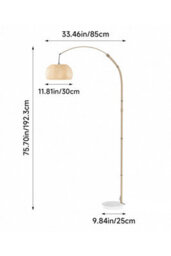 Thehotsale E27 Vintage 1-Light Bamboo Lampshade Floor Lamp With Foot Switch And Marble Base - thumbnail 9