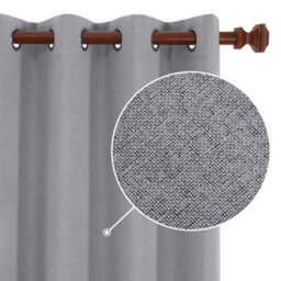 Deconovo 100% Blackout Curtains, Eyelet Thermal Curtains For Windows Bedroom, 52 X 90 Inch(Width X Length), Grey, 2 Panels - thumbnail 2