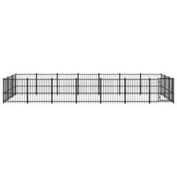Berkfield Outdoor Dog Kennel Steel 19.76 M2 - thumbnail 3