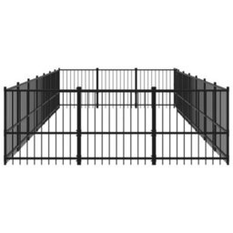 Berkfield Outdoor Dog Kennel Steel 19.76 M2 - thumbnail 4