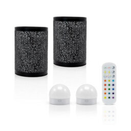 Auraglow Omniance Seraphine Rechargeable Wireless Table Lamp With Remote - Black - 2 Lamps, 2 Light Sources, 1 Remote - thumbnail 1