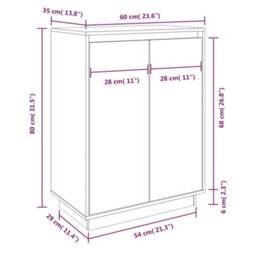 Berkfield Shoe Cabinet White 60X35X80 Cm Solid Wood Pine - thumbnail 9