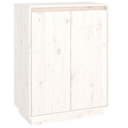Berkfield Shoe Cabinet White 60X35X80 Cm Solid Wood Pine - thumbnail 2