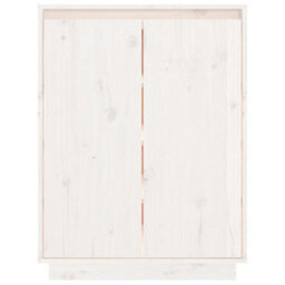 Berkfield Shoe Cabinet White 60X35X80 Cm Solid Wood Pine - thumbnail 5