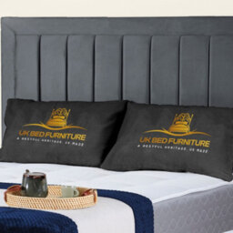 UKBEDFURNITURE Sierra Steel Plush Valvet Upholstered Bed Frame Only - Slatted Base - 48 Inch Headboard - thumbnail 2