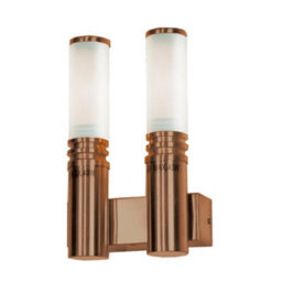 Luminosa Lighting Luminosa Inox 2 Light Outdoor Modern Wall Light Brown Ip44