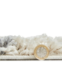 Cream Grey Shaggy Modern Moroccan Easy To Clean Geometric Rug Dining Room-160Cm X 220Cm - thumbnail 2