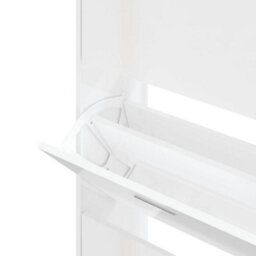 Berkfield Shoe Cabinet High Gloss White 63X24X147 Cm Engineered Wood - thumbnail 6