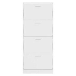 Berkfield Shoe Cabinet High Gloss White 63X24X147 Cm Engineered Wood - thumbnail 4