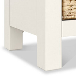 Farro Basket Coconut White 3 Drawer Bedside Table - Fully Assembled - By Roseland Furniture - thumbnail 9