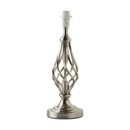 Lighting Supermarket Queenswood Classic Barley Twist Table Lamp Base Only - Silver Chrome - thumbnail 1
