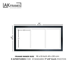 AK Frames 16X8 Purple Sleek Multi Photo Frame With Emerald Mount - Holds 3 Apertures (3X) 7X5 Photos - thumbnail 4