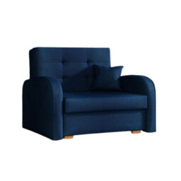 Viva Gold I Single Sofa Bed With Storage Compact Design Sinuous Springs Wooden Legs Modern Upholstered Style Blue - thumbnail 3