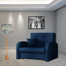 Viva Gold I Single Sofa Bed With Storage Compact Design Sinuous Springs Wooden Legs Modern Upholstered Style Blue - thumbnail 4