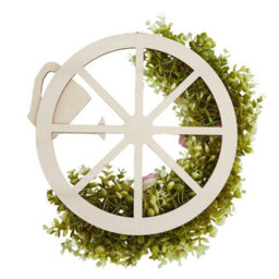 Artificial Peony Floral Wheel Wreath With Watering Can Wall Hanging Decor 38Cm - thumbnail 3