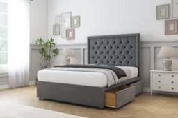 "Sloomy Montana Armour Coniston Divan Bed Base 2 Drawers Same Side With 54"" Floor Standing Headboard 4'6 Double" - thumbnail 4