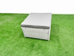 Fimous 10 Seat Outdoor Patio Pe Rattan Garden Furniture With Cushions 3 Seater Sofa 2 Side Tables Big Stool Light Grey - thumbnail 7