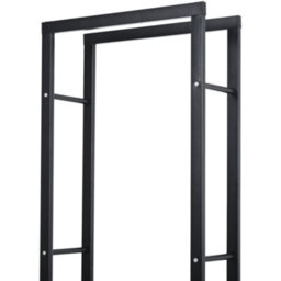 Homcom 150Cm Metal Firewood Log Holder Rack Elevated Design, Base Side Rails - thumbnail 9