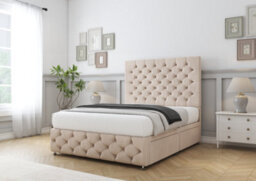 "Comfort Florida Sand Naples Divan Bed Base 2 Drawers Right Side - 26"" Strutted  & 12"" Footboard 6' Super King" - thumbnail 4