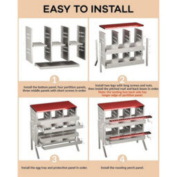 Red 2-Tier 6 Hole Roll Away Chicken Nest Boxes With Legs - thumbnail 5