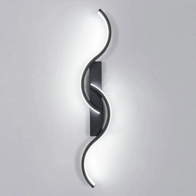 16W Modern Led Wall Lamp Black Wall Light 6500K Design Living Room Hallway 60Cm - image 1