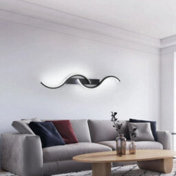 16W Modern Led Wall Lamp Black Wall Light 6500K Design Living Room Hallway 60Cm - thumbnail 4