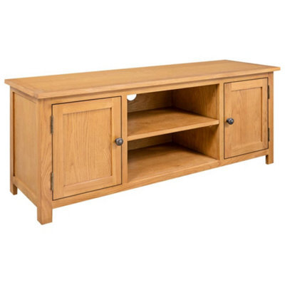 Vidaxl Tv Cabinet 110X35X44 Cm Solid Oak Wood - image 1