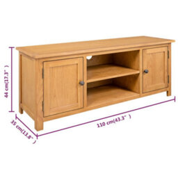 Vidaxl Tv Cabinet 110X35X44 Cm Solid Oak Wood - thumbnail 7