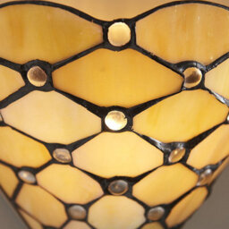Luminosa Lighting Luminosa Pearl 1 Light Indoor Wall Uplighter Dark Bronze With Tiffany Glass, E14 - thumbnail 4