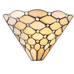 Luminosa Lighting Luminosa Pearl 1 Light Indoor Wall Uplighter Dark Bronze With Tiffany Glass, E14