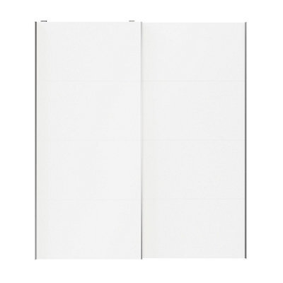 GoodHome Atomia Contemporary Panelled Non-Mirrored White 2 Door Sliding Wardrobe Door Kit (H)2250mm (W)2000mm - image 1
