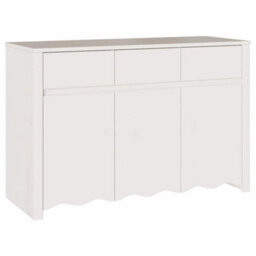 "Berkfield Sideboard ""drammen"" White 114X43X75,5 Cm Solid Wood Pine" - thumbnail 2